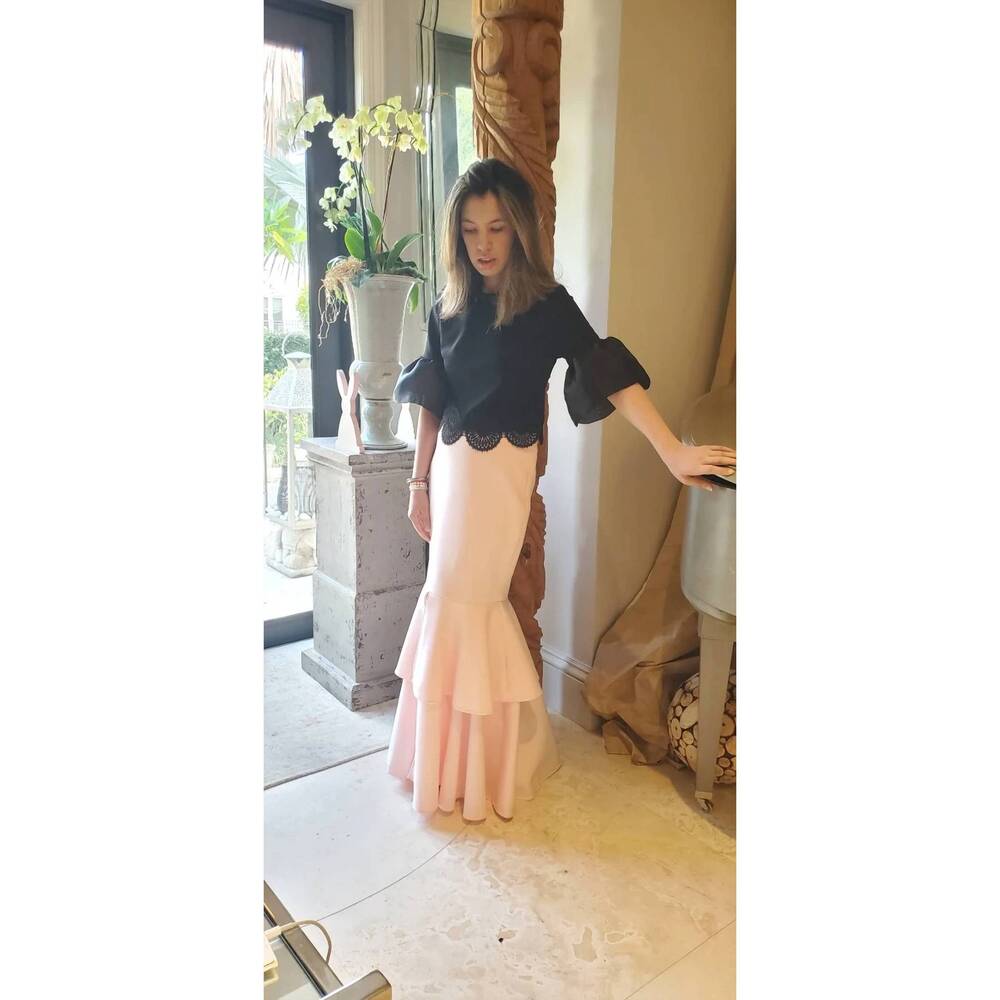 NEW GRACIA maxi flare skirt in pink